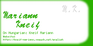 mariann kneif business card